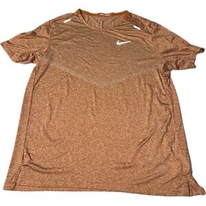 Nike Dri-FIT Rise 365 Short Sleeve Running T-Shirt Men's Size M Orange Monarch